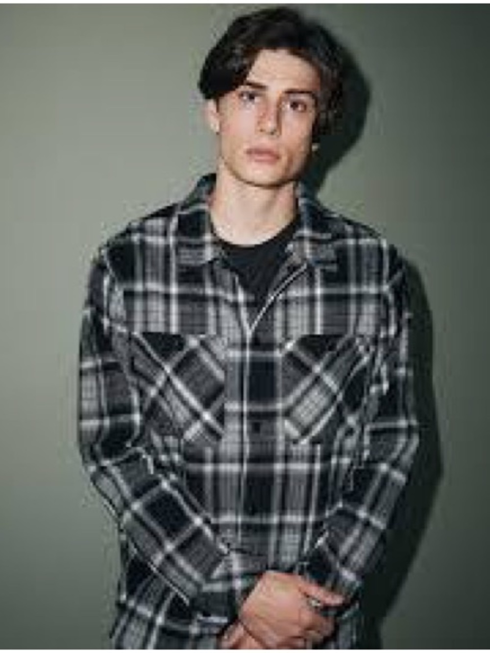 Five Four LA Men's Black & White Plaid Lightweight Shirt Jacket, NWT XL
